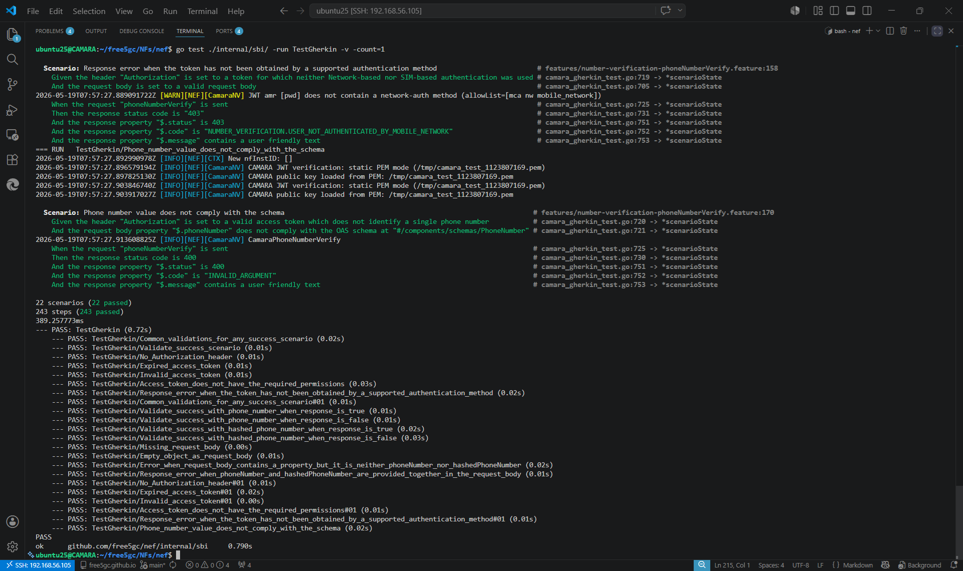 Gherkin BDD test